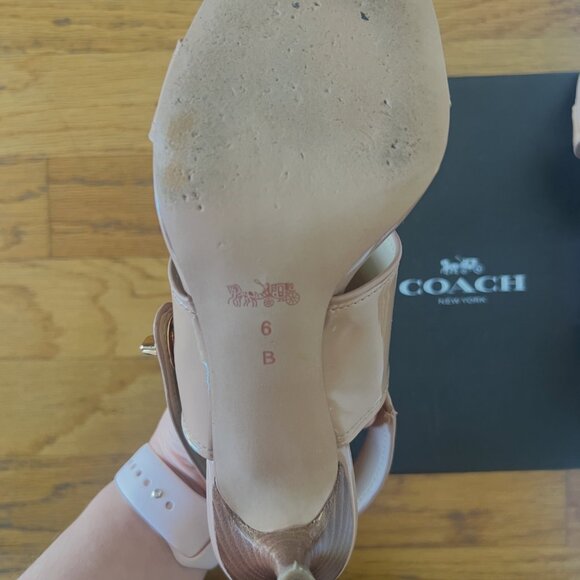 Coach Marla Patent Slingback Heels – Warm Blush, Size 6 (Excellent w/ Box) - Picture 11 of 13